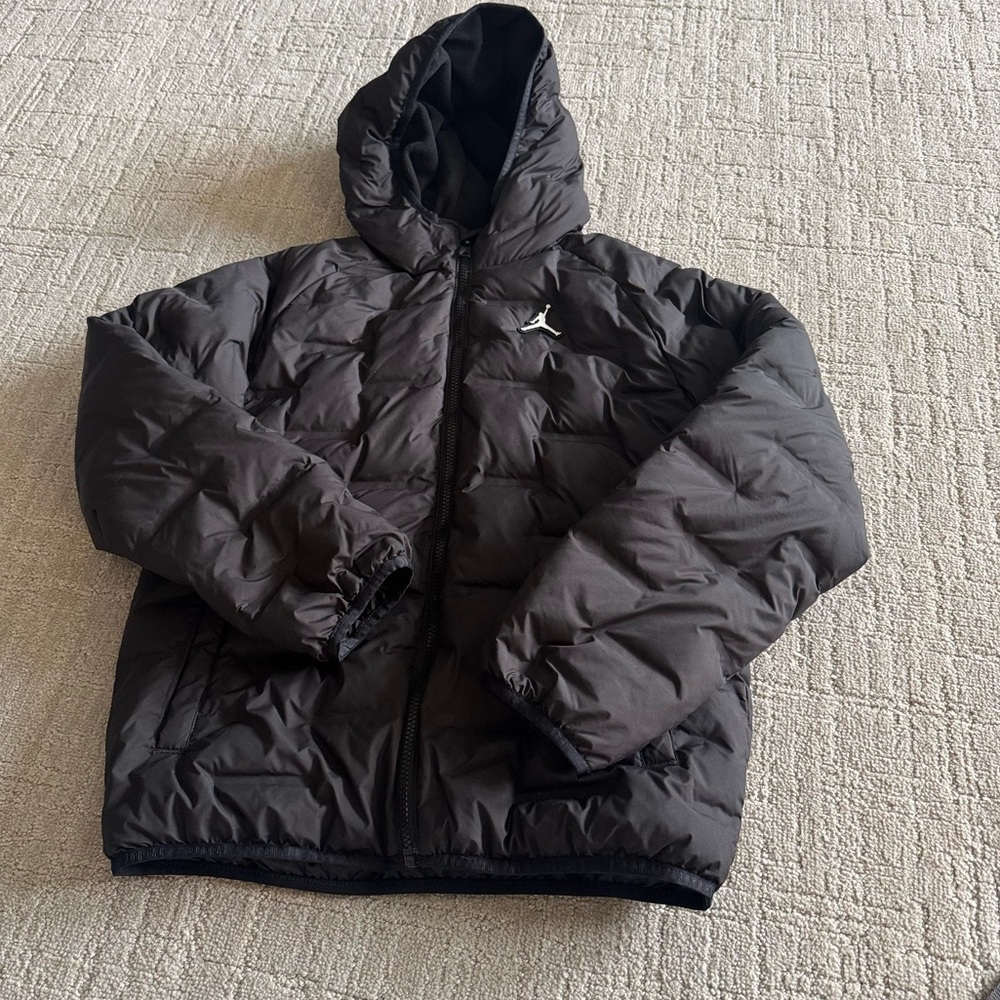Jordan Boys Black Insulated Puffer Jacket Hooded Winter Coat XL (13-15 YRS) NWOT